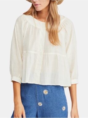 Free People Sea to Shore Solid Top Ivory